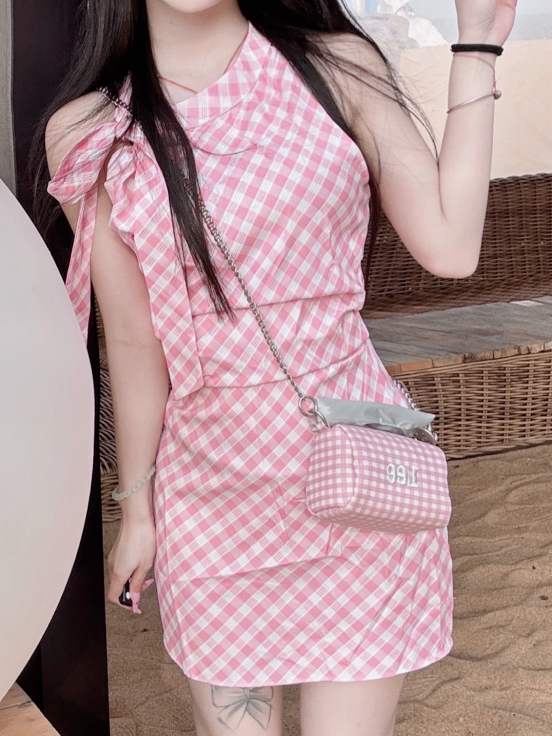 LEE 刺繡韓系ins風 迷你饅頭包 草莓粉 LE250038M-102