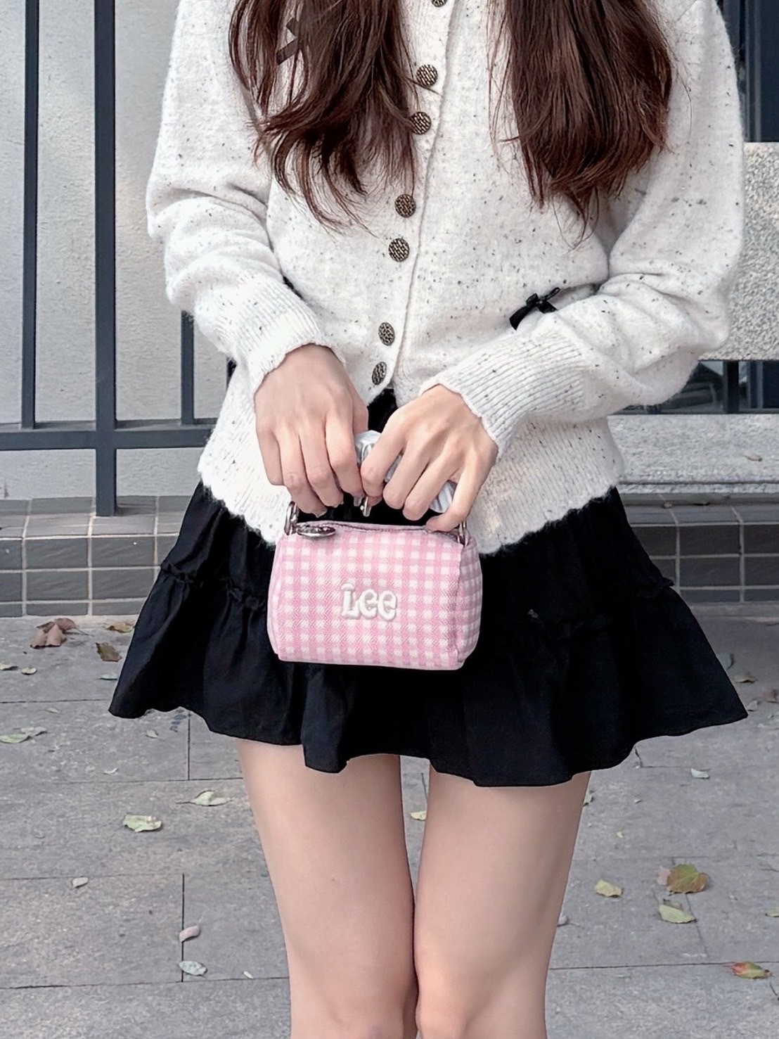 LEE 刺繡韓系ins風 迷你饅頭包 草莓粉 LE250038M-102
