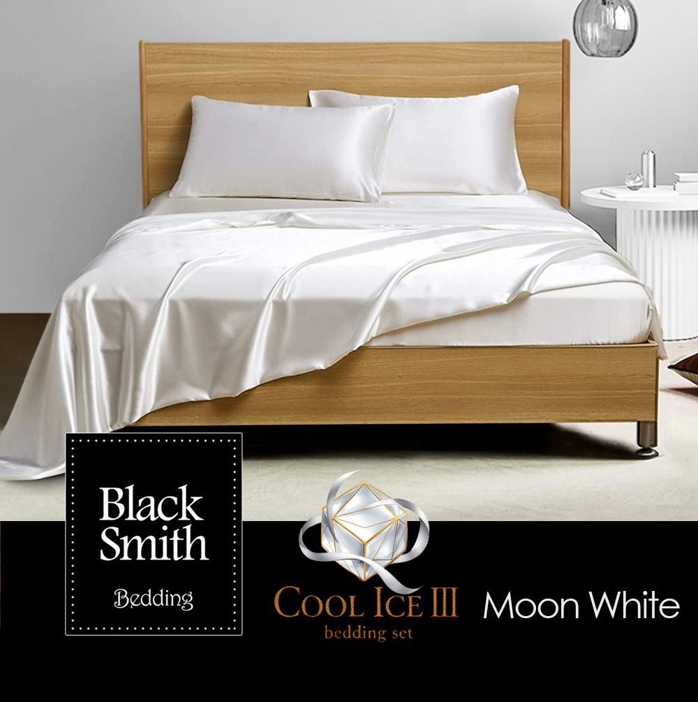 Black smith 第三代2901針冰絲系列床品套裝_月光白
