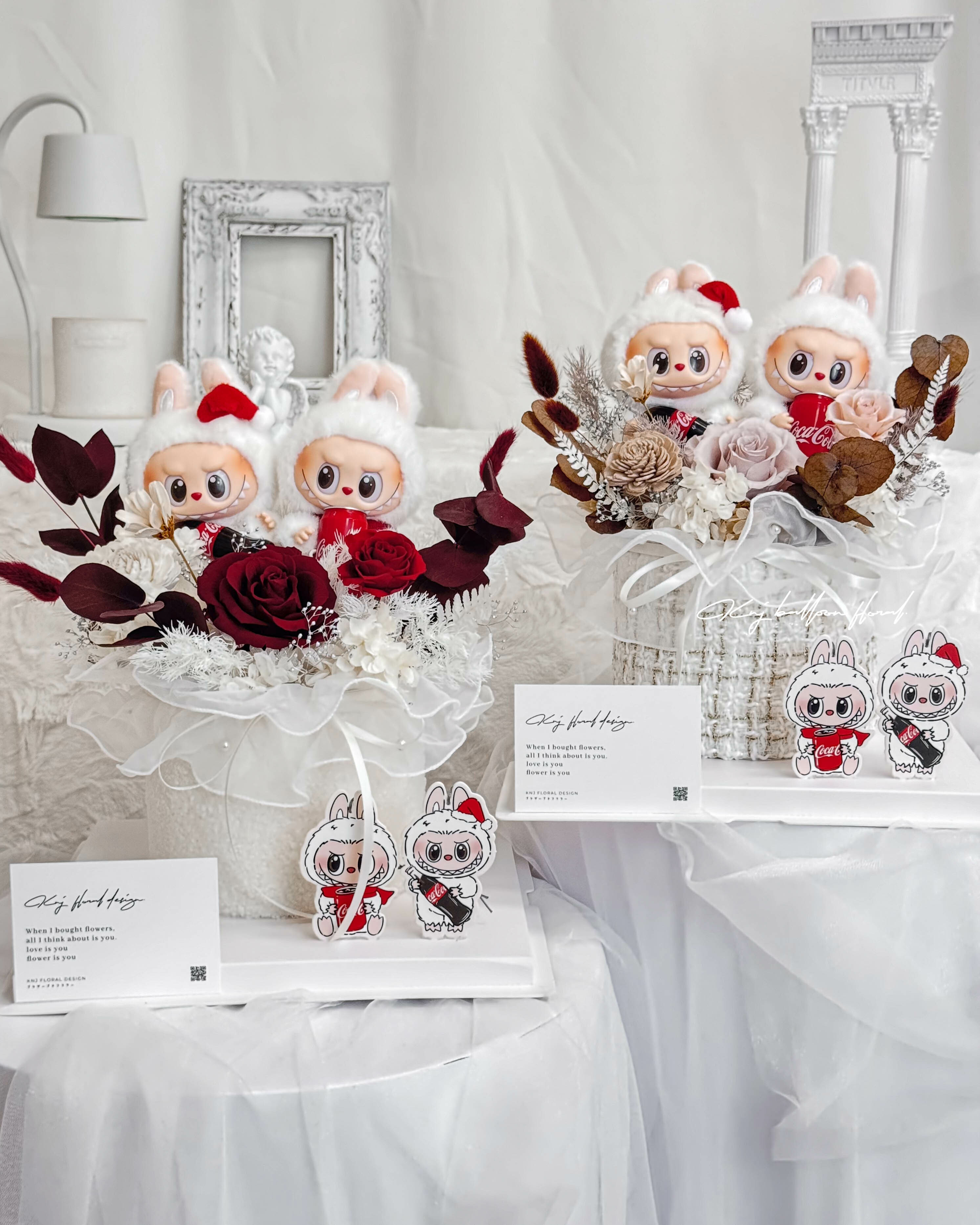 LABUBU 聖誕可樂系列手牽手永生花禮