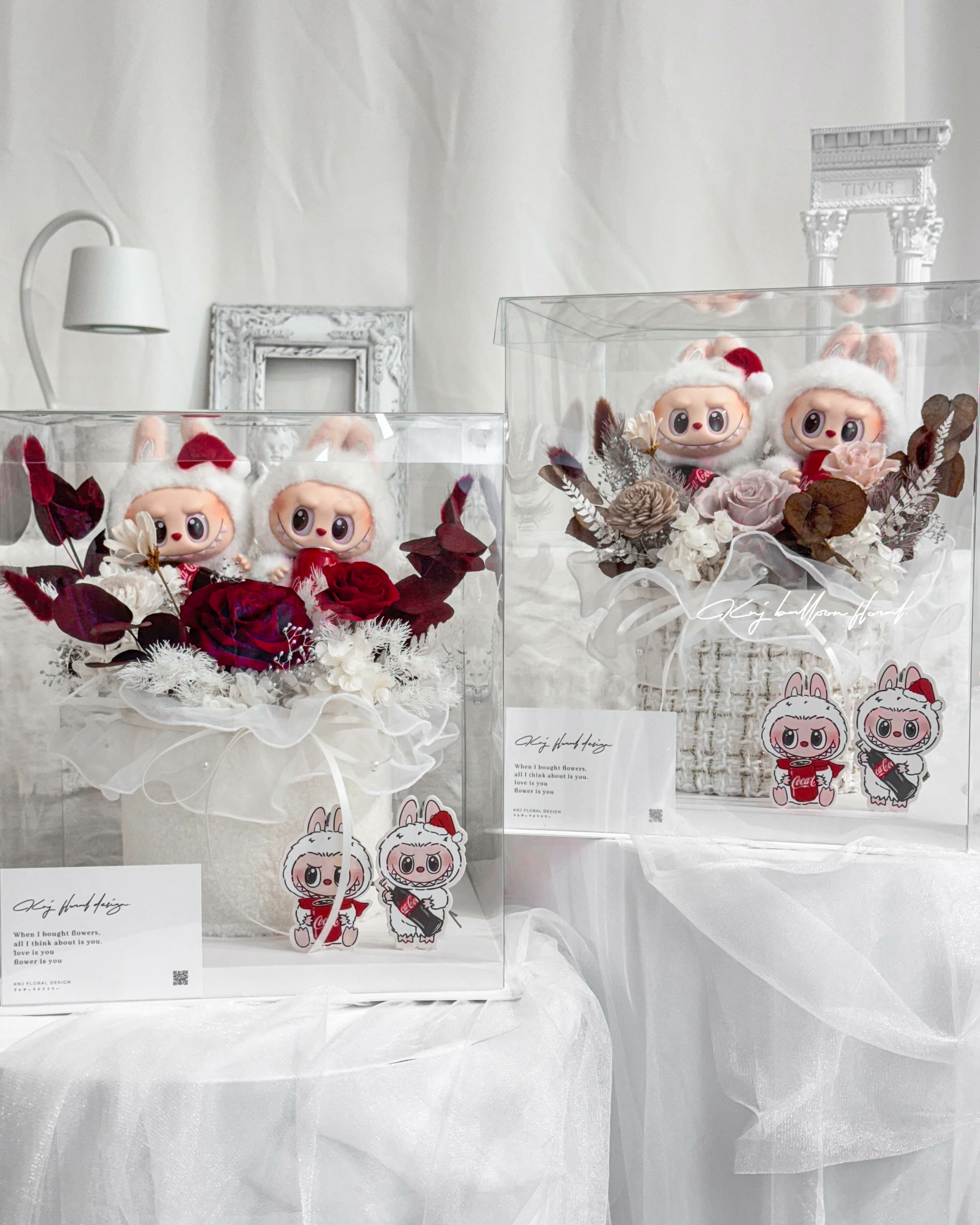 LABUBU 聖誕可樂系列手牽手永生花禮