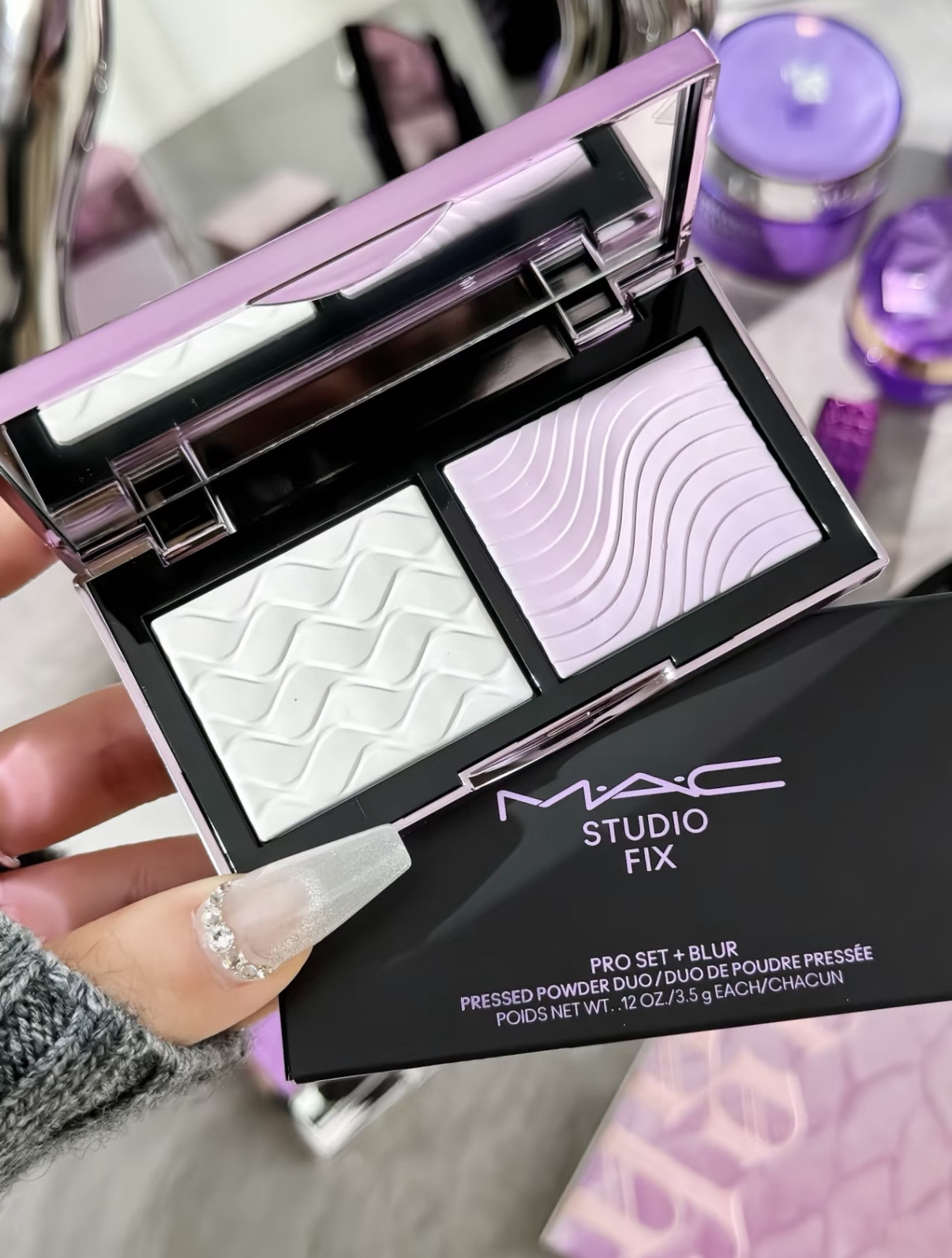 MAC 口袋雙色 紫白粉餅