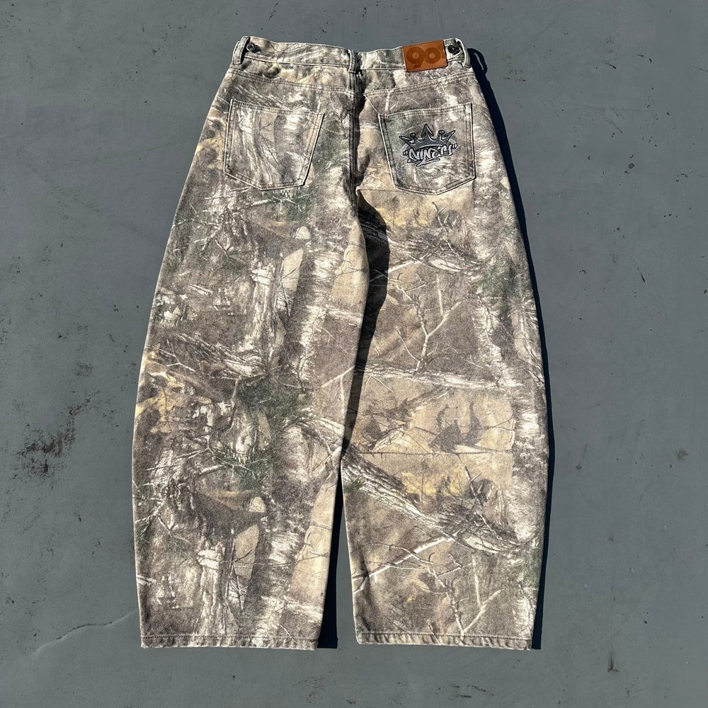 2025SS 9090 King Logo Slub Denim Buggy Pants 水洗牛仔褲現貨