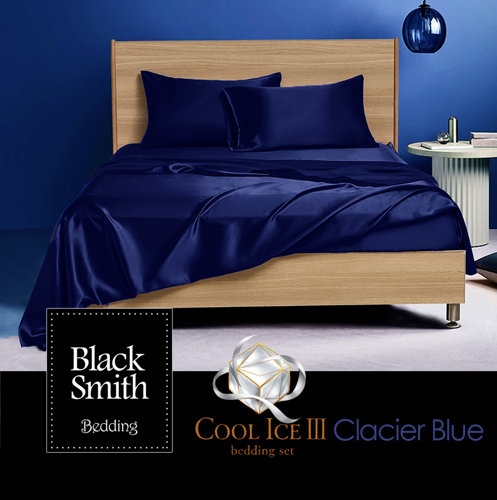 Black smith 第三代2901針冰絲系列床品套裝_冰川藍