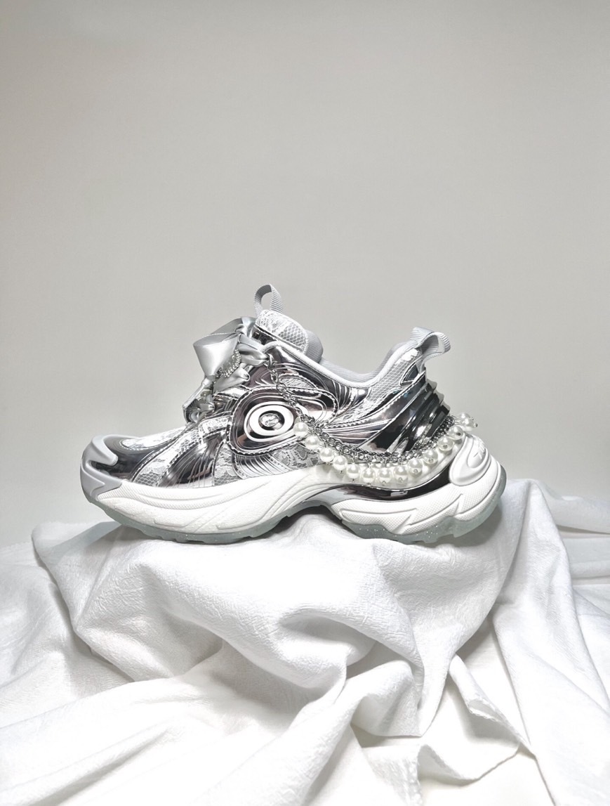 OLD ORDER 珍寶銀 珍珠 蕾絲 增高 渦輪 老爹鞋 O2320736