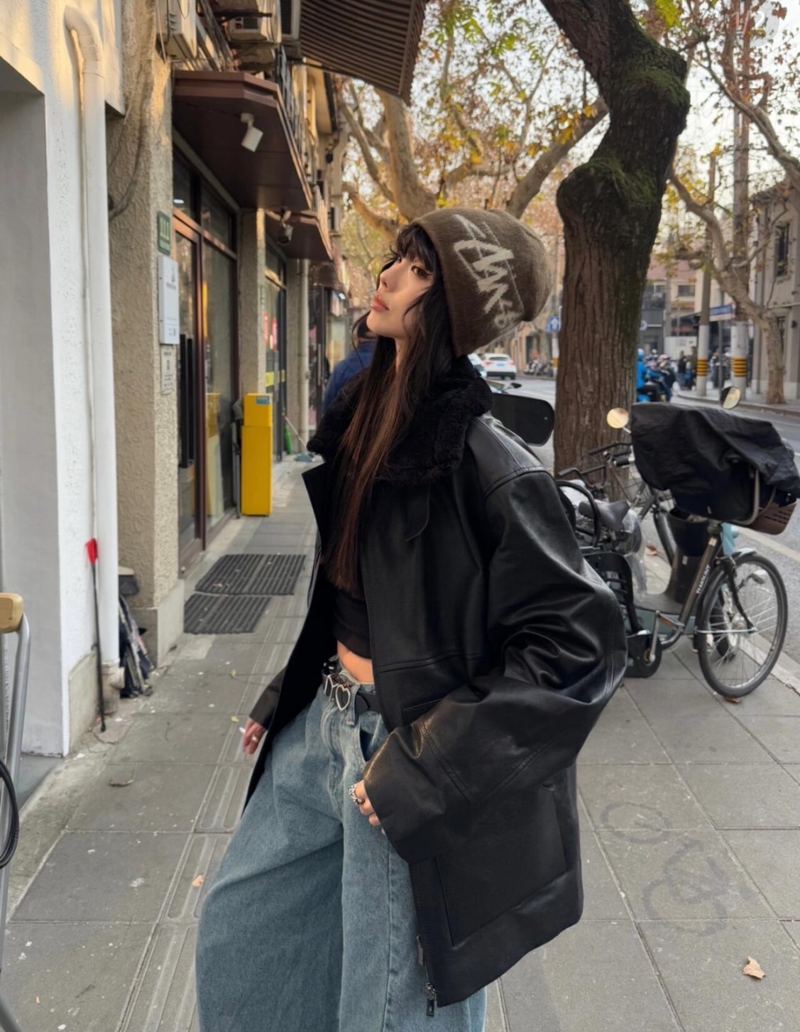 "現貨" Stussy 冷帽 毛帽 咖啡色 大Logo