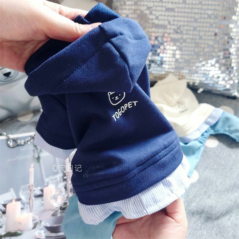 宠物衣服 4脚衣服 运动带帽