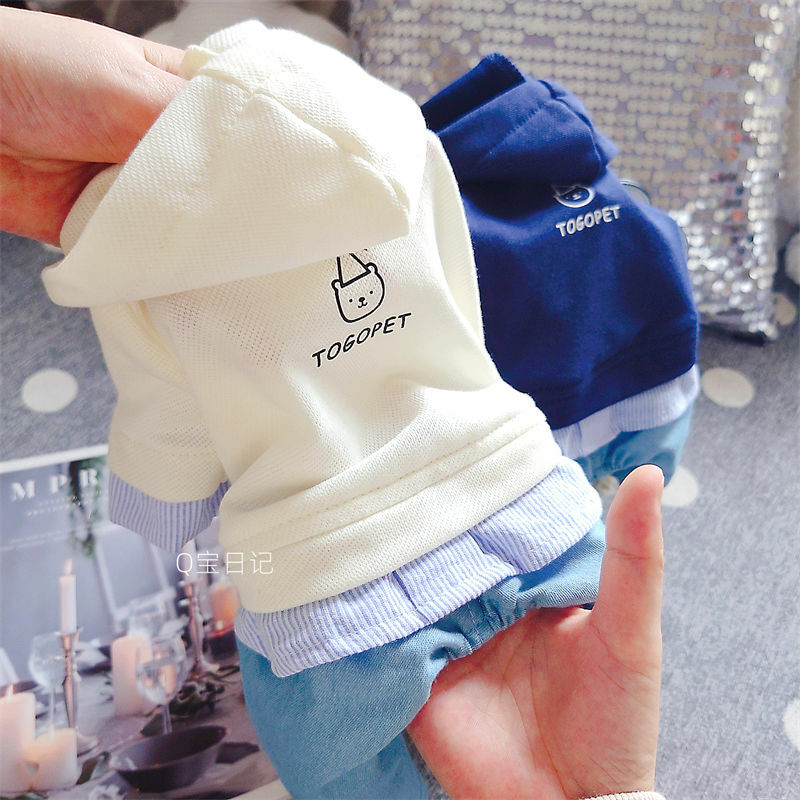 宠物衣服 4脚衣服 运动带帽