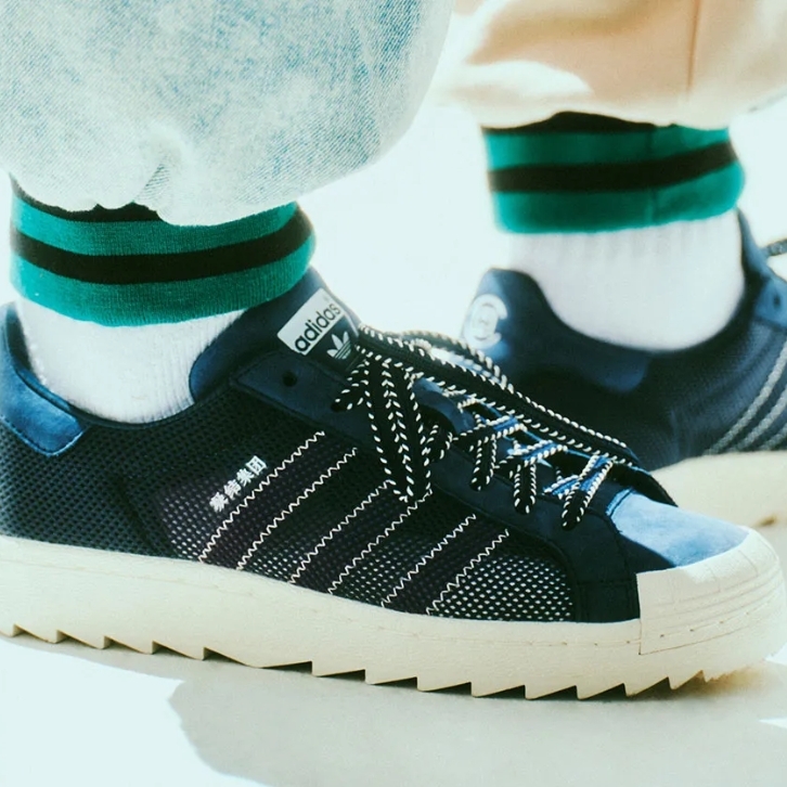 聯名 CLOT X adidas SUPERSTAR Breathe 'Night Indigo' 陳冠希 凝結集團 藍呼吸 網狀 半貝殼頭 IH3644