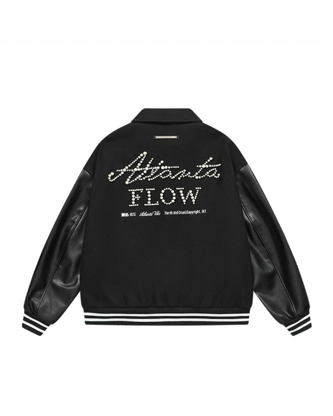 harshandcruel 珍珠繡手寫 排版 刺繡 文字 翻领棒球 #外套