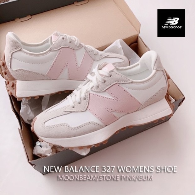 【Luxury】現貨特價 NEW BALANCE 327 皮革粉 N字 胭脂粉 乾燥玫瑰粉 W327AL 女款 慢跑鞋 厚底增高鞋 IG熱門款