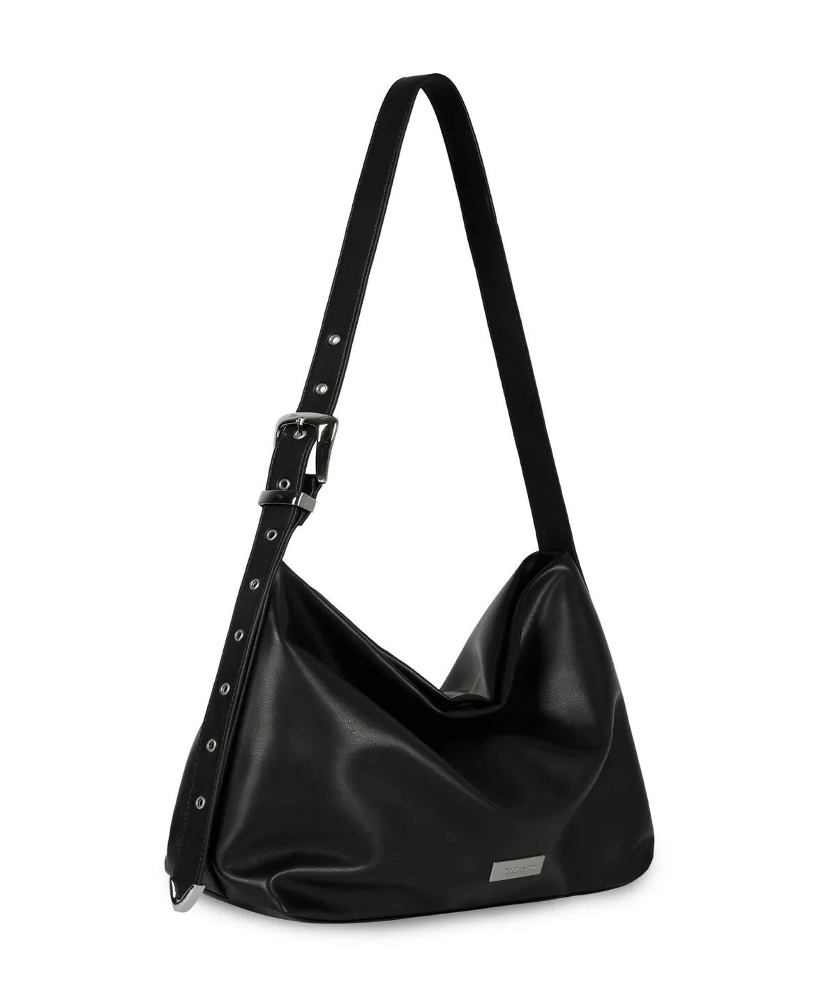 Rock Cake - Punching Belt Strap Shoulder Bag (Black)