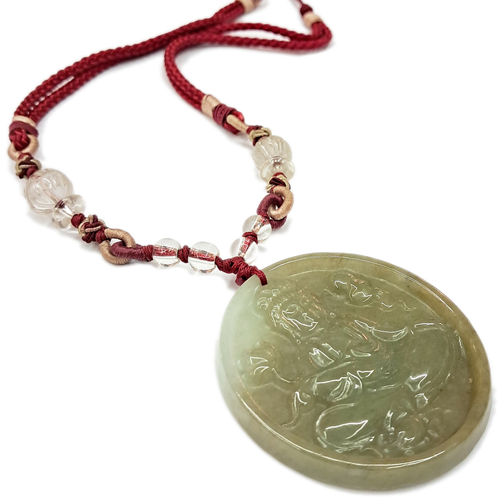 蓮花觀音玉佩&中國結項鍊【十方】139711