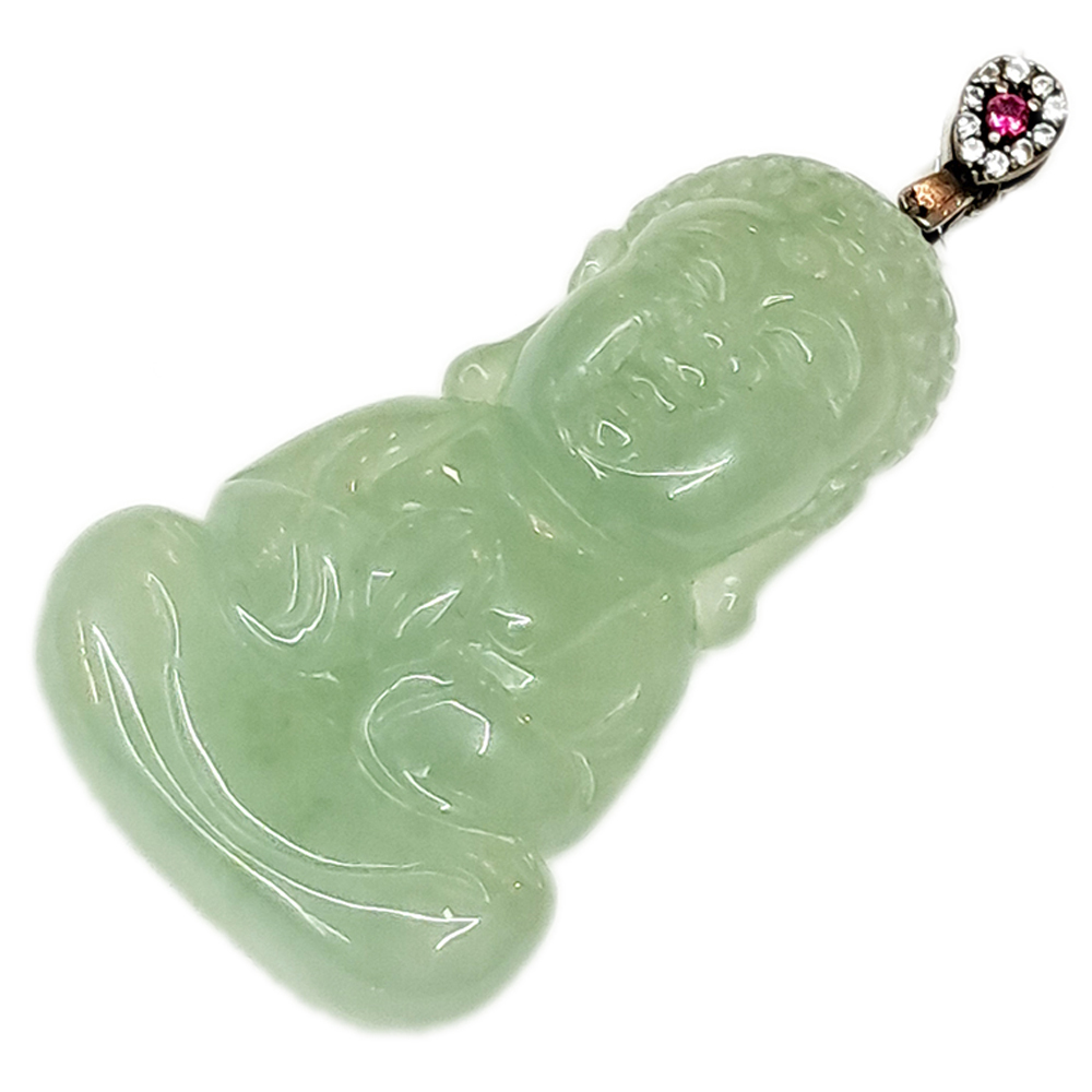 童顏佛緬甸玉墜飾+鑲紅寶石【十方】146940