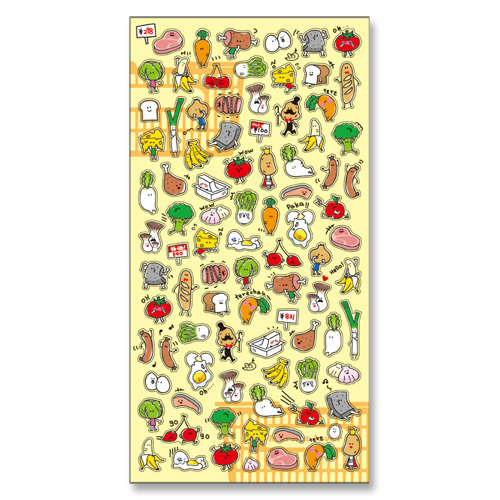 蔬果魚肉 透明手帳貼紙｜日本 Mind Wave