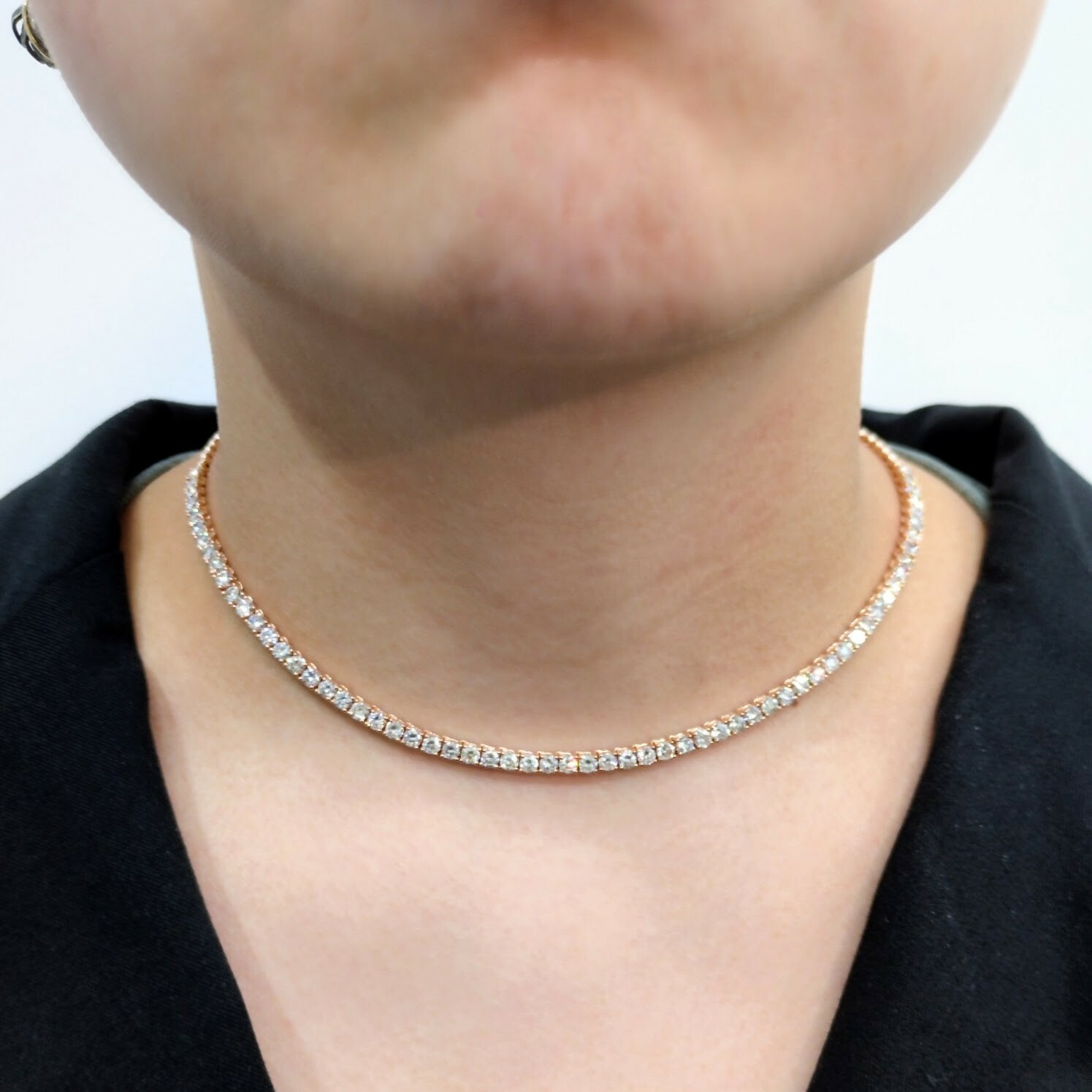 18K Rose Gold 6.80ct Diamond Necklace