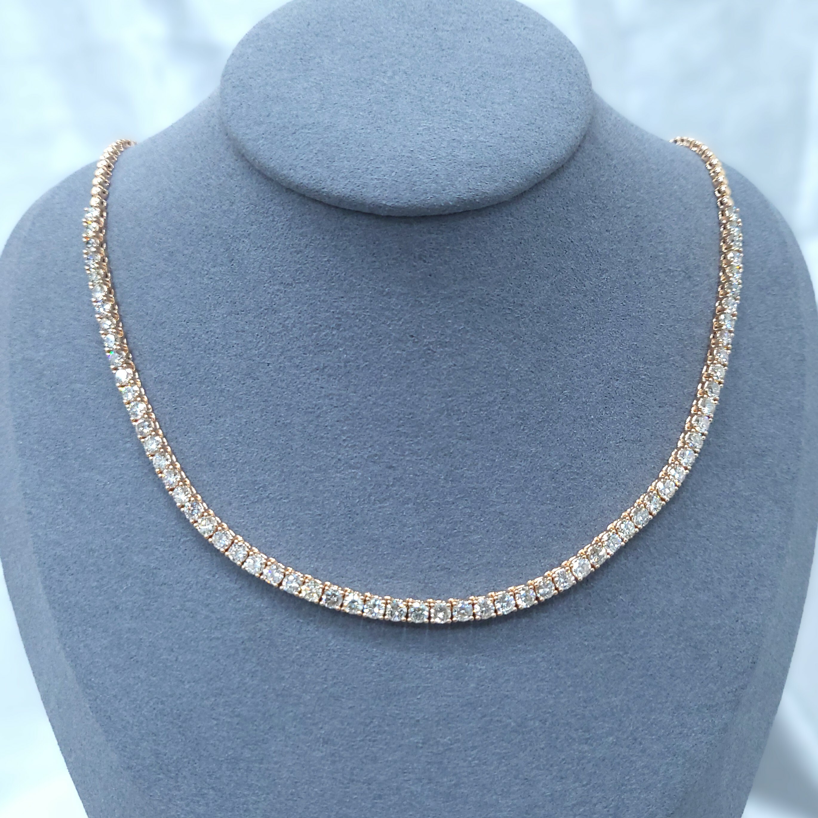 18K Rose Gold 6.80ct Diamond Necklace
