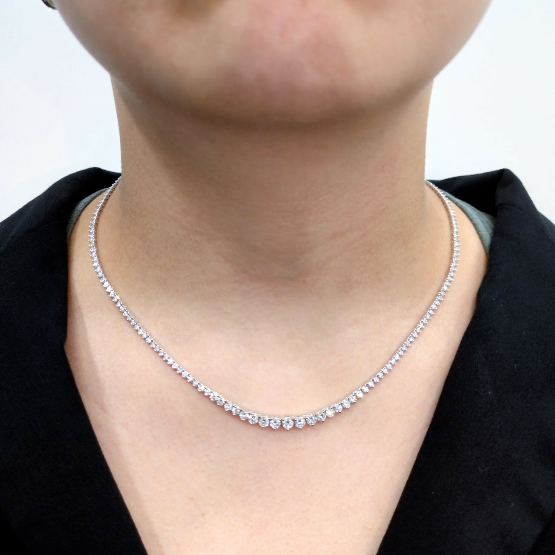 18K White Gold 7.02ct Diamond Necklace