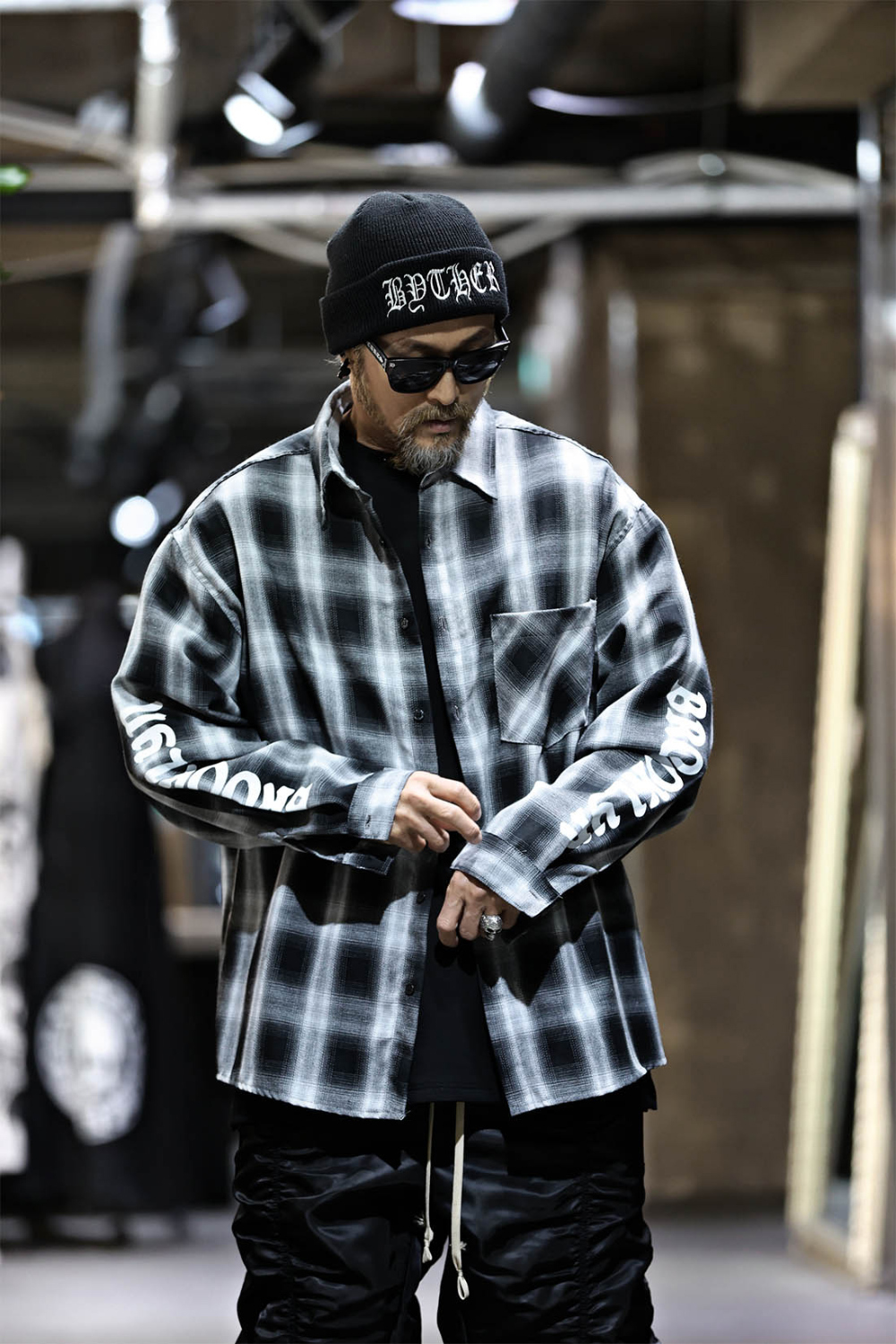 布魯克林印花格紋襯衫