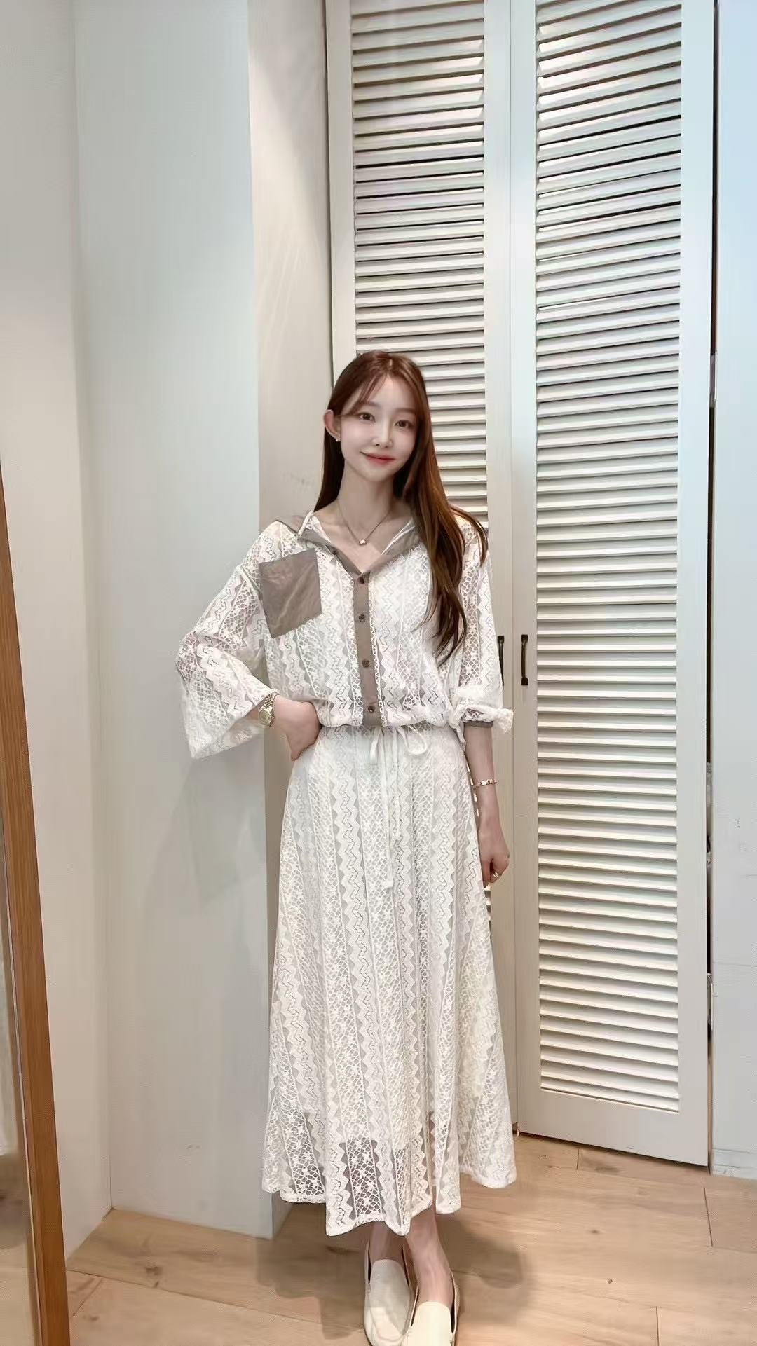 F04 lace長裙 腰26-34 HIP60 長33.5 $359