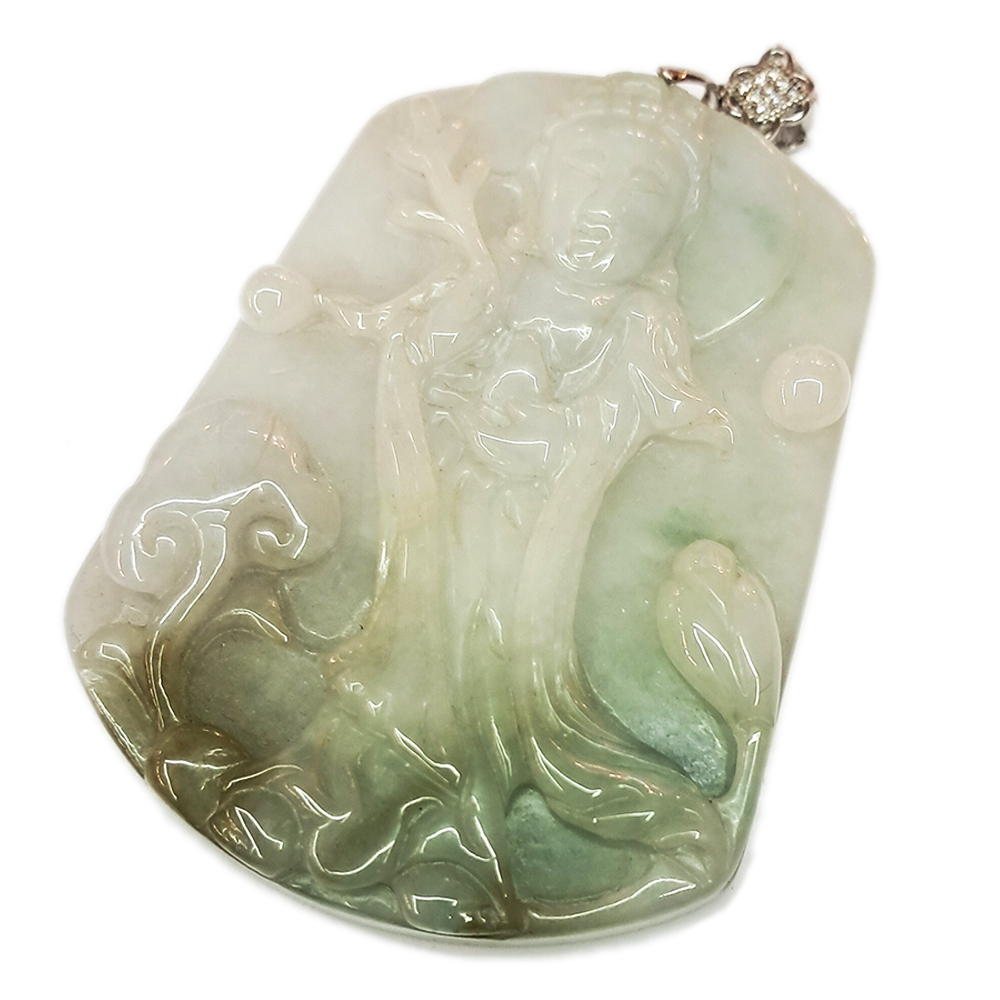 白衣觀音{緬甸玉}天然翡翠A貨【十方】135368