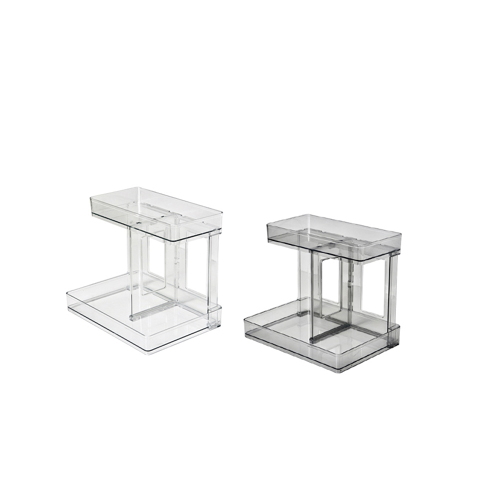 冷淡風透明雙層置物收納架