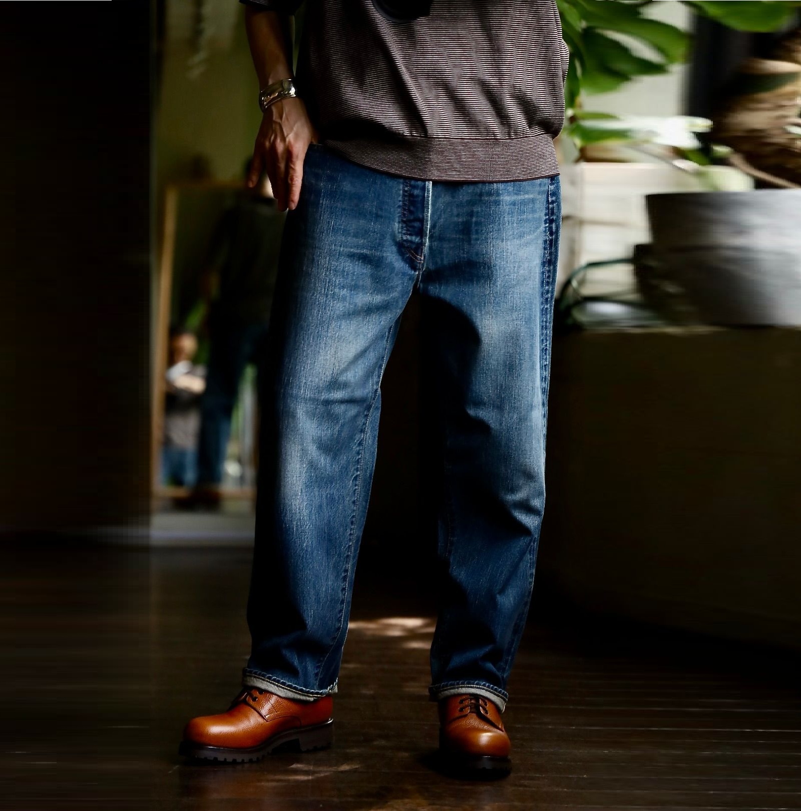 A.PRESSE 2025 WASHED DENIM WIDE PANTS (AP-4002) - PRE ORDER ITEM (預訂中)