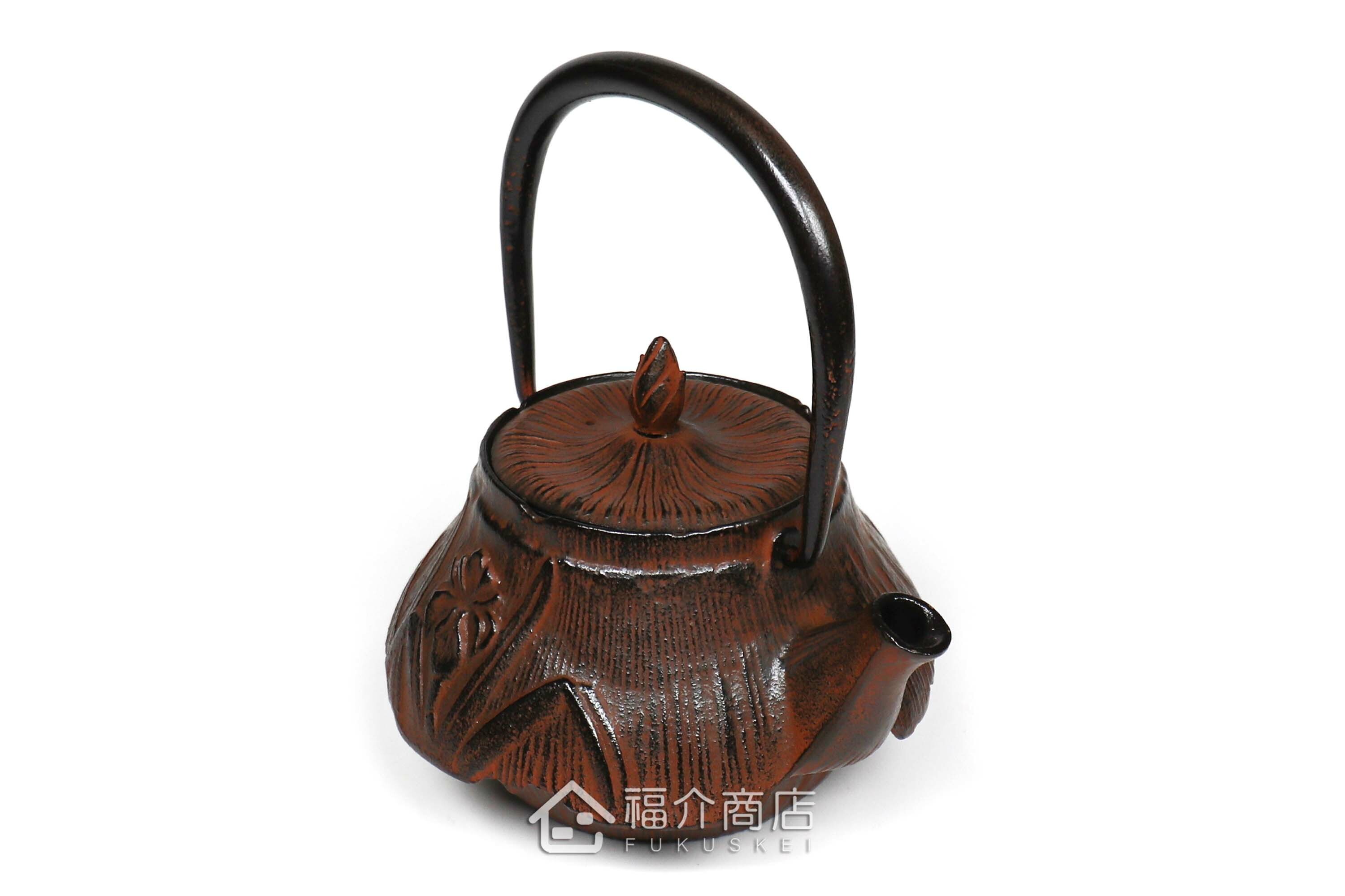 岩戶鑄工所製作的日本泡茶壺,菖蒲紋樣造型壺身