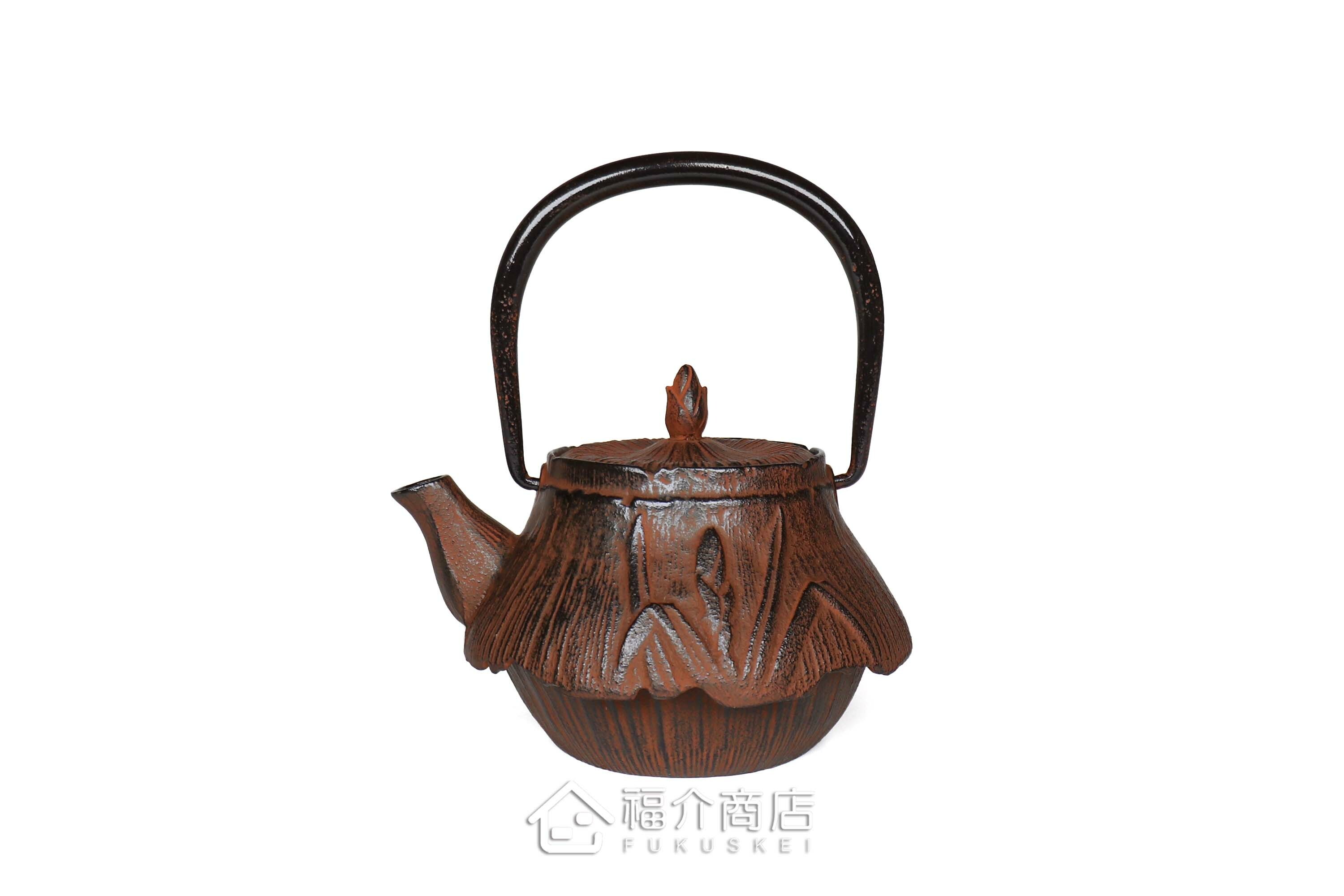 泡茶用的菖蒲紋造型鑄鐵壺
