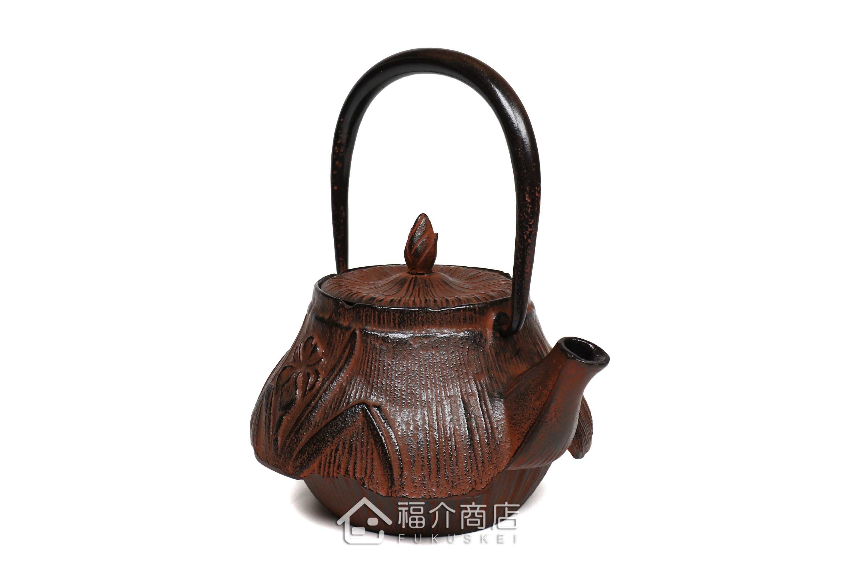 岩戶鑄工所製作的日本泡茶壺,菖蒲紋樣造型壺身