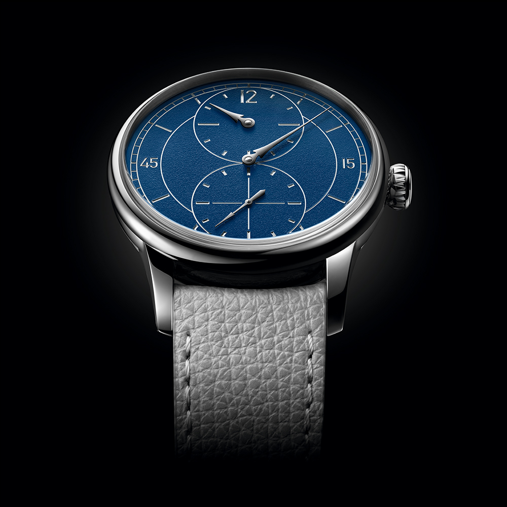 Noirmont Métiers d'art Collection 藝術大師系列｜Le Régulateur Gravé Bleu 三針一線午夜藍雕刻面盤腕錶