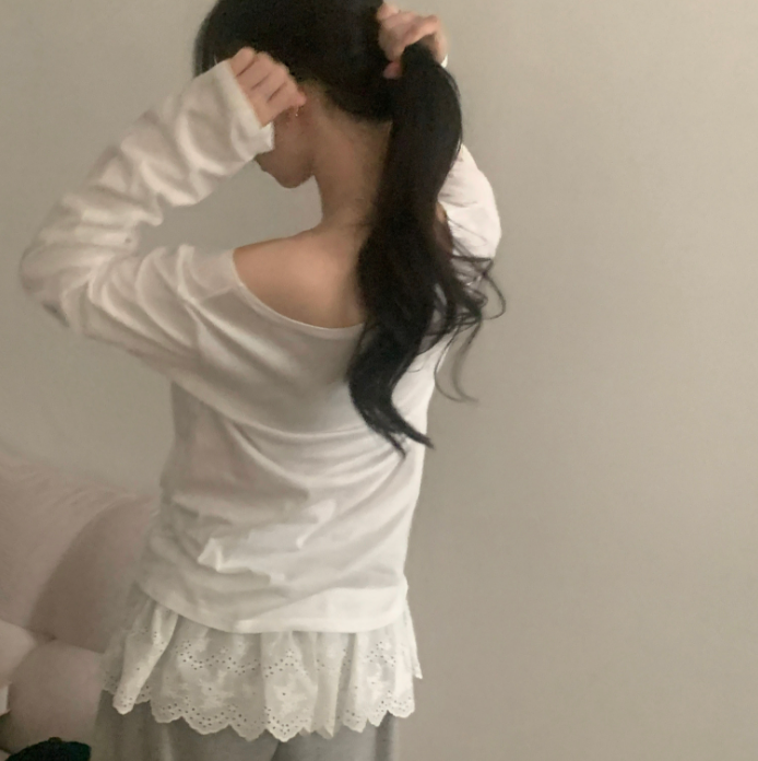 春季預訂｜寬鬆版型！露肩修身長袖T 恤