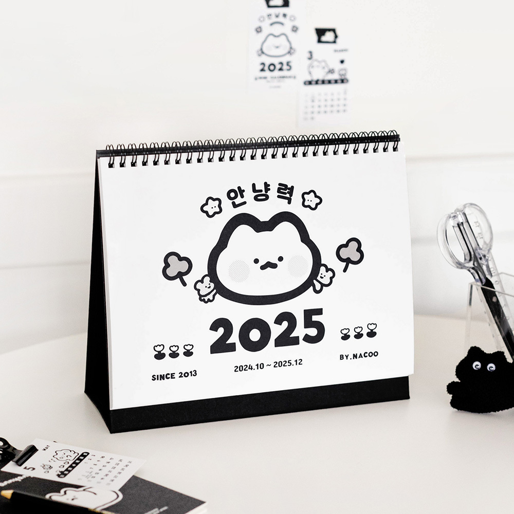 BYNACCO Annyang 2025 Cat Desk Calendar 黑白小貓咪 座枱月曆