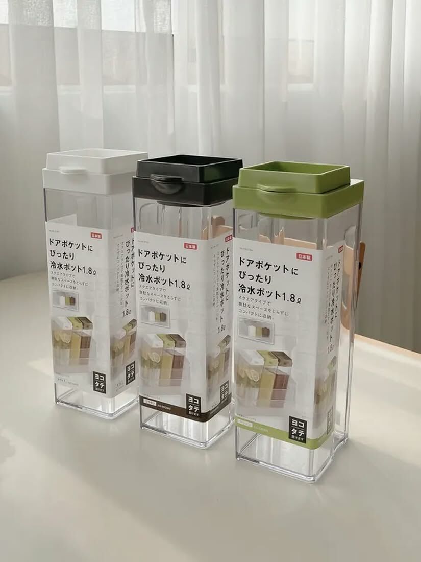 【 限量現貨 】PEARL 可橫放密封方形冷水壺  1.8L / 2.5L 日本