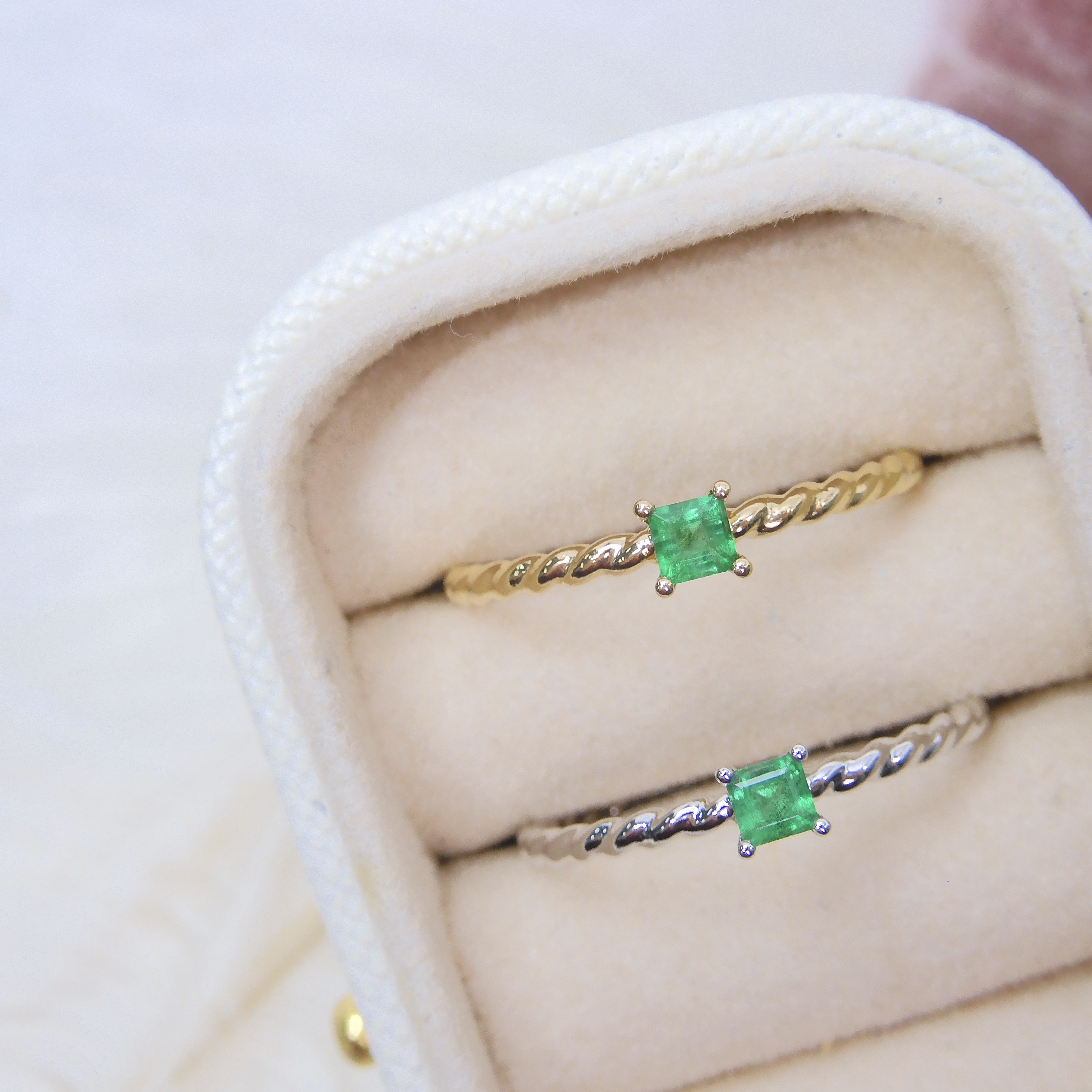 18K金 0.14ct /0.15ct 綠寶石戒指