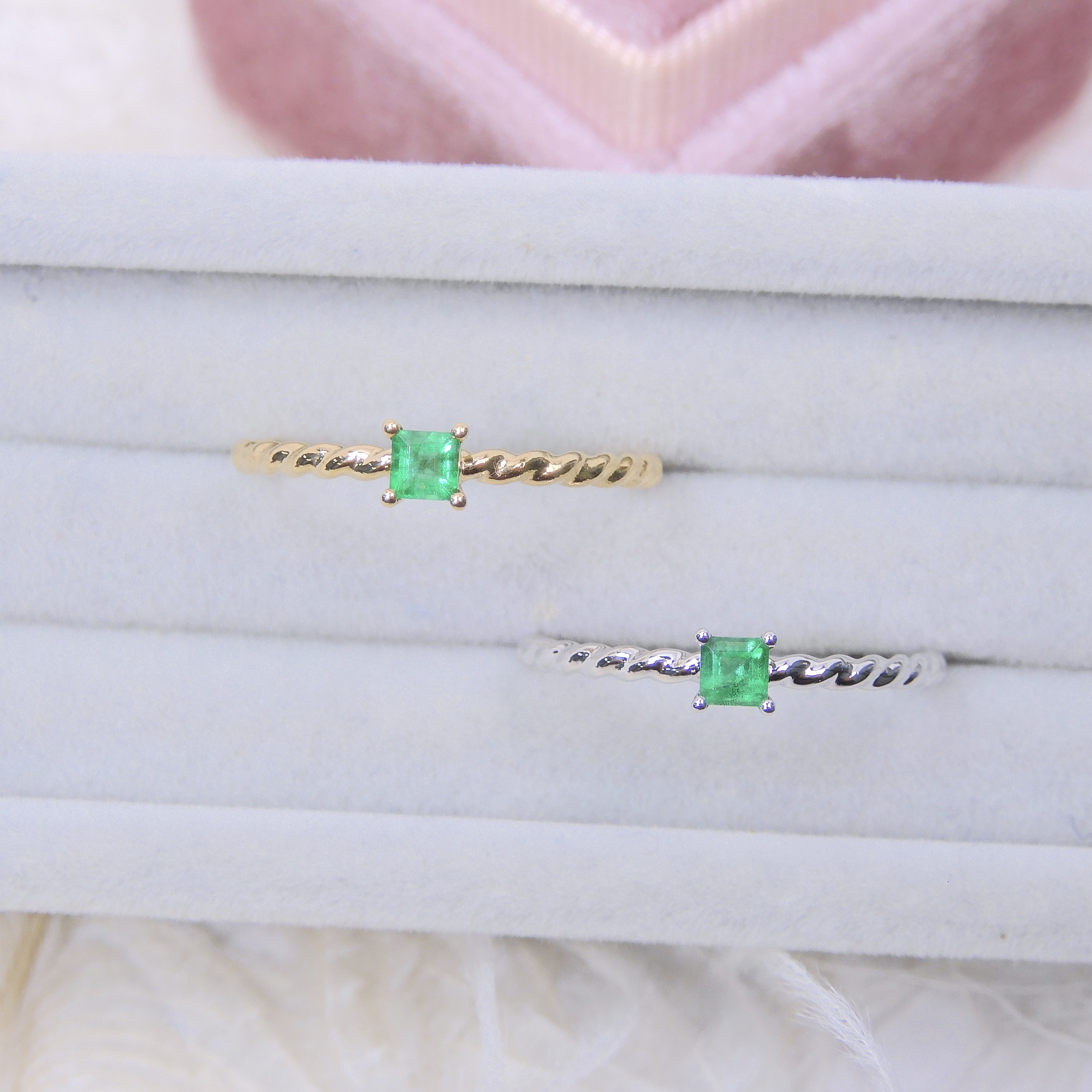 18K金 0.14ct /0.15ct 綠寶石戒指