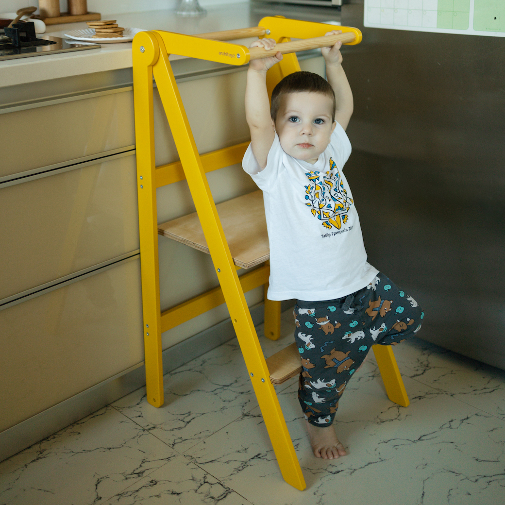 向日葵黃 | LELEKA樂樂咖 輕薄款兒童學習梯