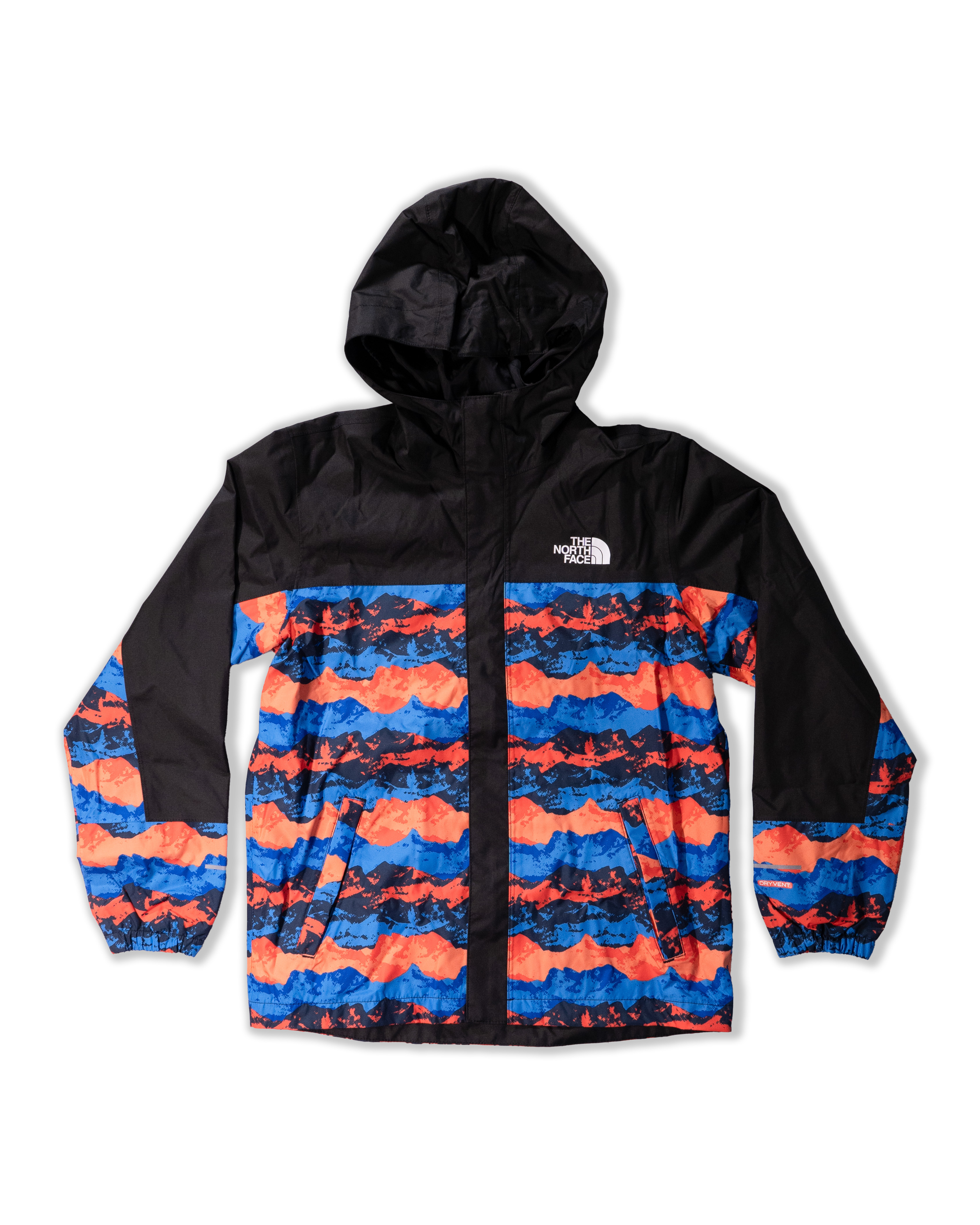 TNF北臉 0116 童 黑拼藍橘條紋 Dryvent