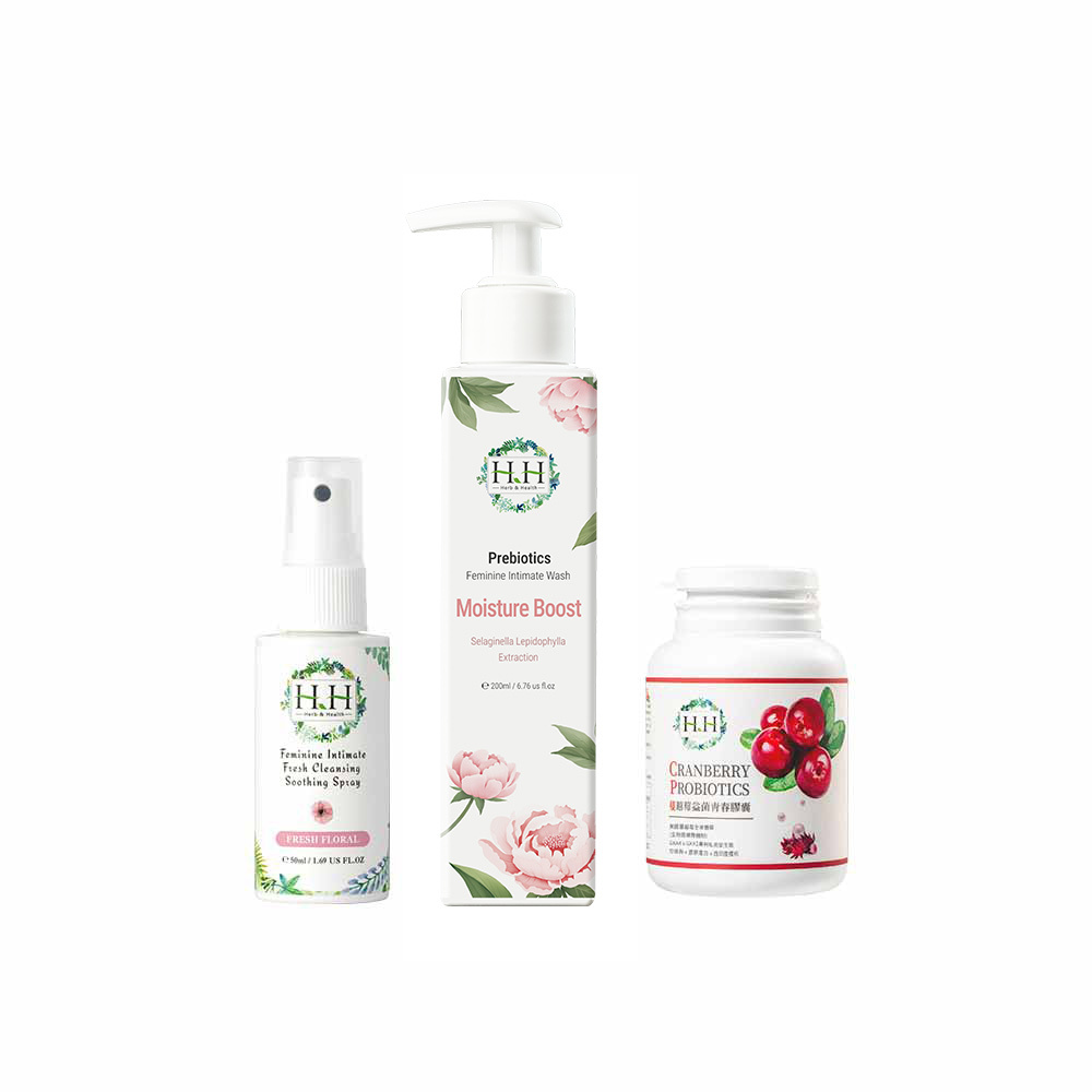 HH Prebiotic Intimate Wash + Soothing Spray + Cranberry Probiotic