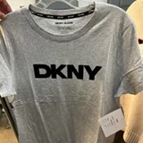 [S] DKNY LOGO PRINT FRONT T-SHIRT,SK GRY HTR/BLK, DJ4T1265-G1S (SD1229)