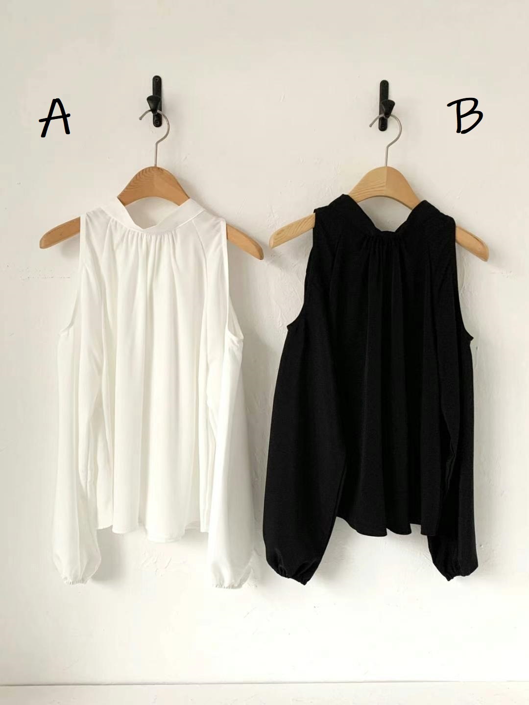 TOP#14548🤎小空氣假入肩上衣