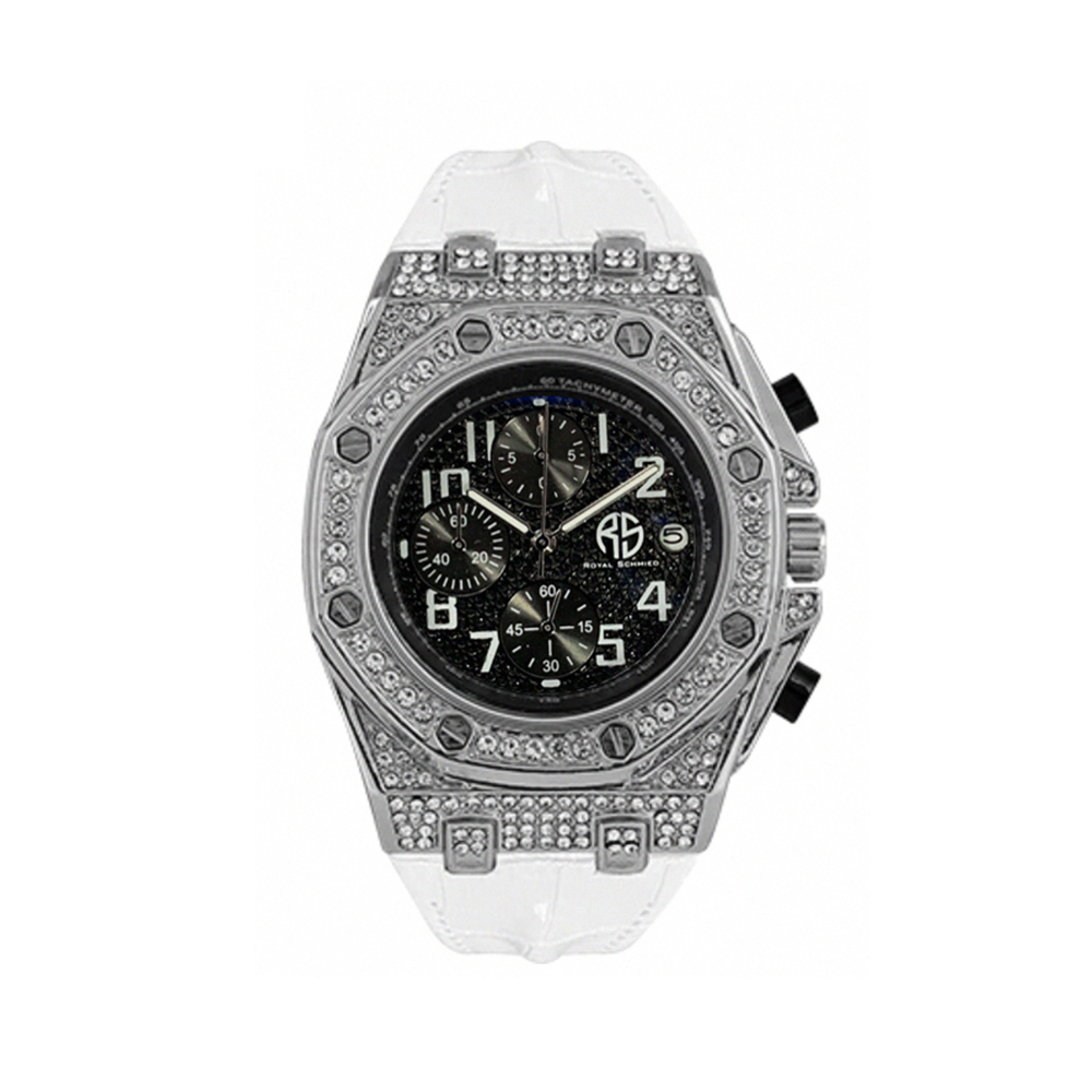 【Royal Schmied 皇家施米德】RYS-C001 三眼計時 帶日期 晶鑽錶殼錶盤 夜光 石英 手錶