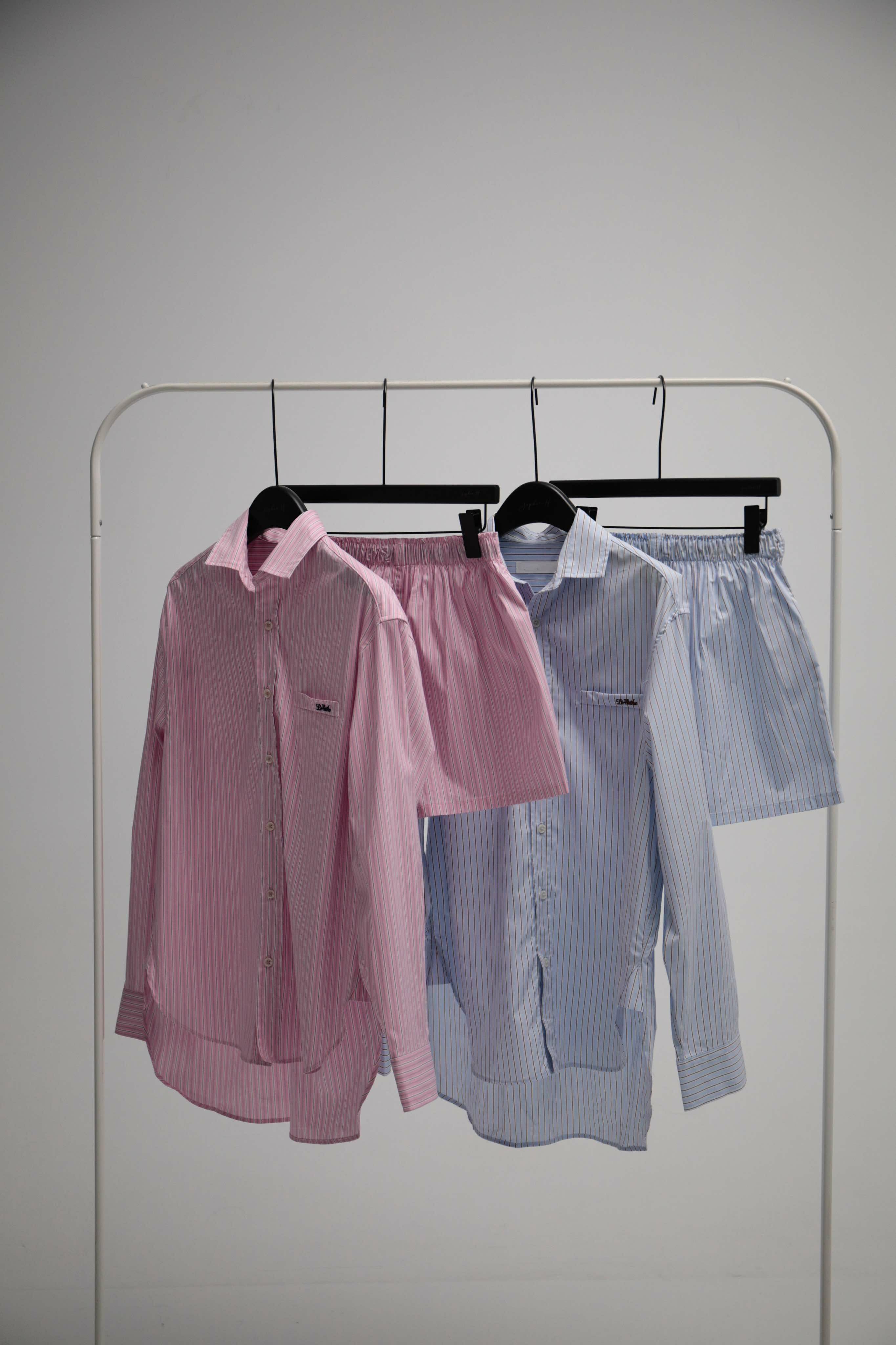 MA51 時髦直條紋襯衫短褲套裝