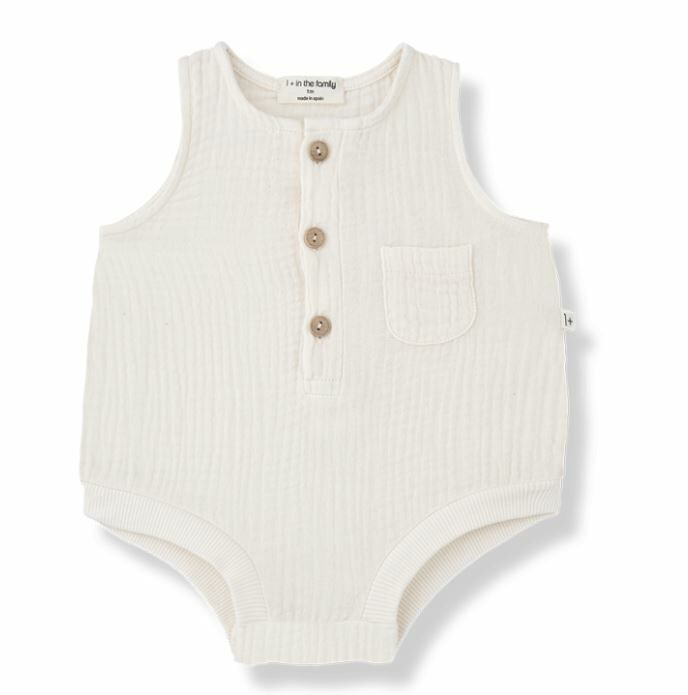 1+ in the family 棉質平紋包屁衣 YAGO ecru