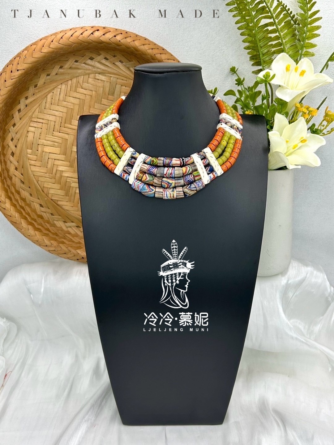 W-No.61傳統花珠四排頸鍊37cm