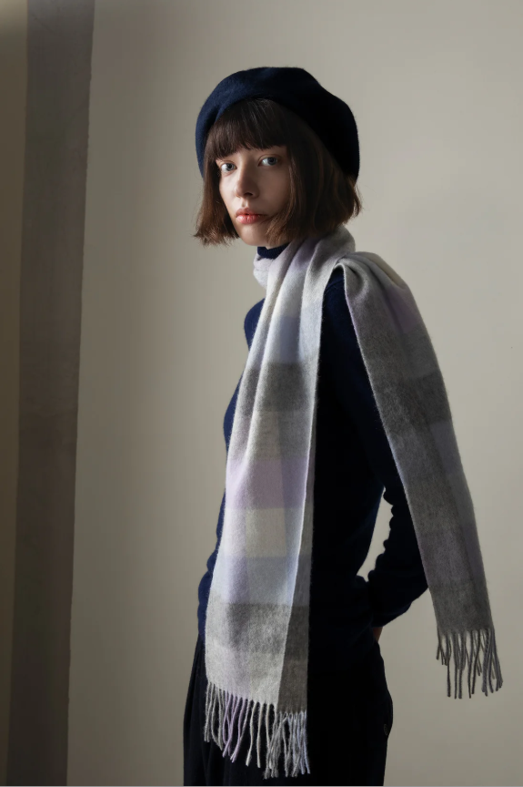 【現貨】Kiltane LL022510 100% Lambswool 頸巾 (5 Square Check Lilac)