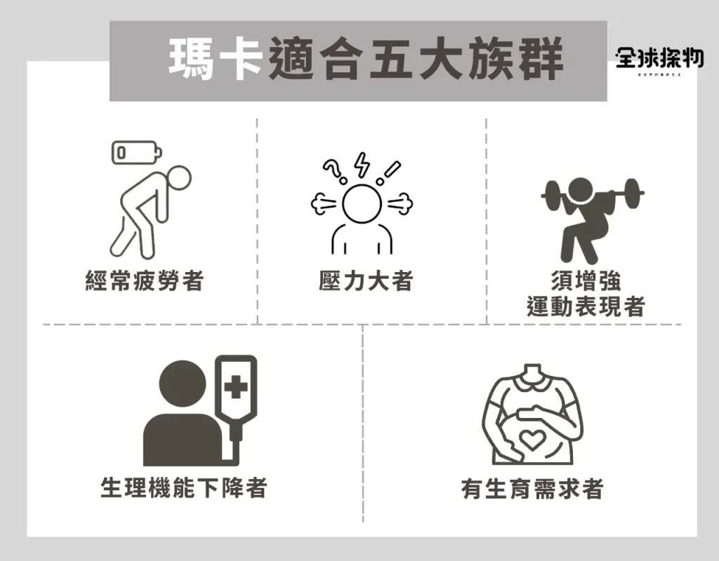 瑪卡適合的五大族群