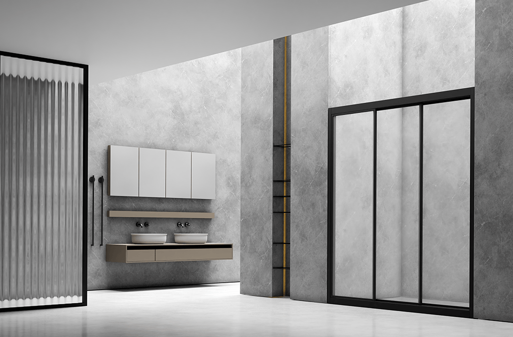 有框三片式拉門