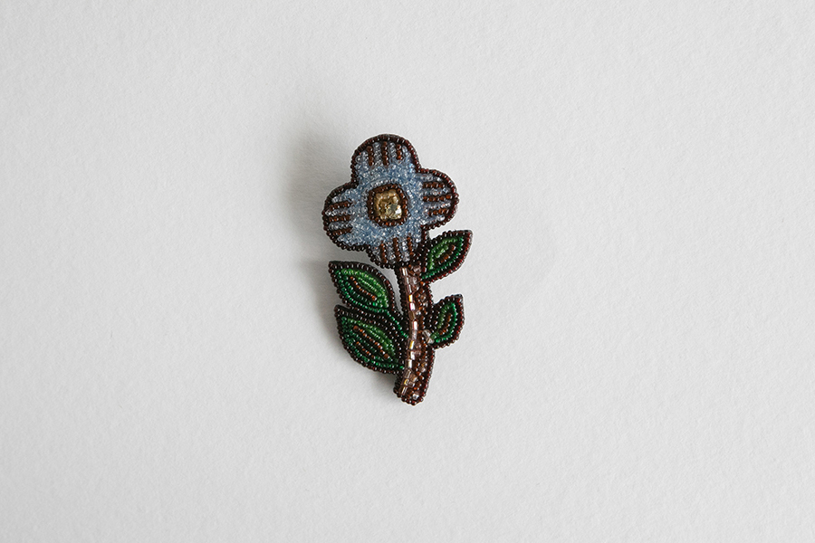 鹿兒島睦週邊 - 刺繡胸章（小林mo子×鹿兒島睦）fleur bleu B