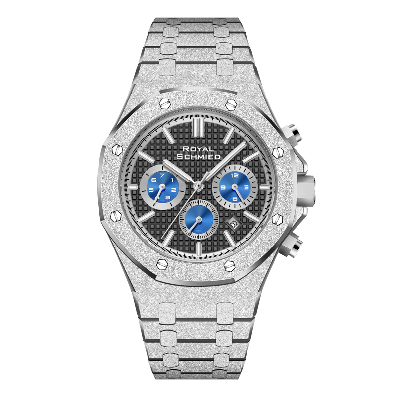 【Royal Schmied 皇家施米德】RYS-C010 霜金工藝 鏤空背蓋 三眼 機械 手錶 -